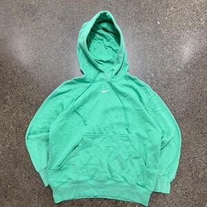 Nike Y2K Mint Green Center Swoosh Hoodie Boxy Pullover (Size M)